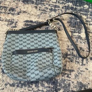 Michael Kors Gray MK Pattern Crossbody Bag